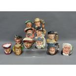 Set of twelve Royal Doulton character jugs to include The lawyer, Don Quixote, Mad hatter, etc (12)