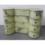 Julian Chichester Balthazars chest of drawers in a marbled effect vellum, (slight faults) 86 x