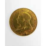 Queen Victoria gold half sovereign, 1894