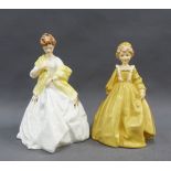 Royal Worcester figures 'Grandmother's Dress' & 'First Dance' tallest 18cm (2)