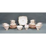 Tuscan Fine Bone China pink glazed teaset, twelve place setting, (39)