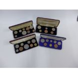 Boxed coin sets to include 1965, 1966, 1967 & 1953 QEII specimen set of coins, (4)