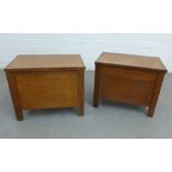 A pair of wooden storage boxes, 37 x 45cm (2)