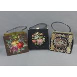 Three lady's vintage tapestry handbags, (3)