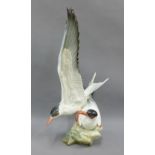 Hutschenreuther porcelain group of two Arctic Terns, with printed factory marks, 36cm high