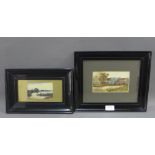 Phyllis Shale, a landscape watercolour, signed, in an ebonised and glazed frame together with
