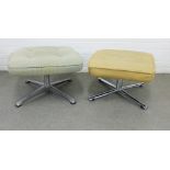 Two retro footstool on metal bases, (2)