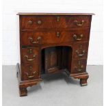 Late 18th / early 19th century mahogany dressing table, the rectangular top with moulded edge over