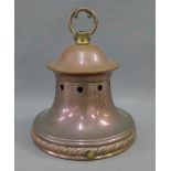 Edwardian copper lamp shade, base diameter 16.5cm