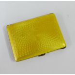 George V silver and yellow guilloche enamel cigarette case, London import marks for 1929, 8 x 6cm