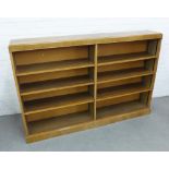 Walnut open bookcase with four adjustable shelves, 115 x 170 x 27cm