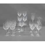 A part suite of drinking glasses, (18)