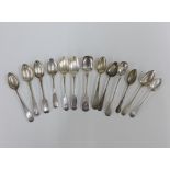 A collection of Scottish provincial silver teaspoons, to include Perth & Aberdeen, etc, together