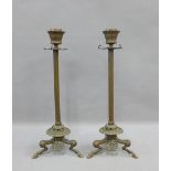 Pair of French Barbidienne bronze candlesticks, (2)
