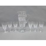 Cut glass water jug and set of six glasses, 31cm high (7)