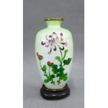 Early 20th century Japanese Ginbari baluster vase, signed, 9cm high