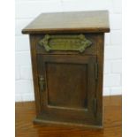 Victorian oak post box, with sloping front and brass letter slot, 28 x 42 x 18cm