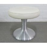 Retro stool with circular vinyl top and metal tulip base
