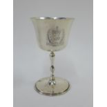 QEII silver goblet to commemorate the Silver Jubilee, Edinburgh 1977, 12cm high
