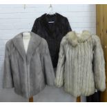 Collection of lady's fur and faux fur jackets, (5)