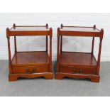 Pair of modern two tier bedside / lamp tables, 45 x 55cm (20