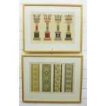 A pair of Arts & Crafts bookplate prints, framed under glass, 33 x 23cm 92)