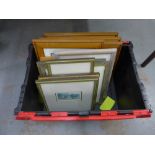 Carton containing fourteen framed prints, etc (14)