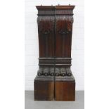 A pair of fireplace jambs with acanthus leaf and paw feet, 23 x 115 x 22cm (2)