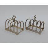 George VI pair of silver toast racks, Viners Ltd, Sheffield 1940, 7.5cm log (2)