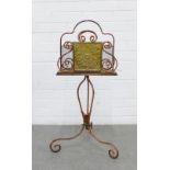 An Aesthetic Movement brass and copper magazine rack, 36 x 82cm
