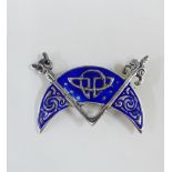lain MacCormack silver and blue enamel brooch, stamped IMC Iona, 6cm wide