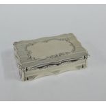 Victorian silver gilt snuff box, with hinged lid, engine turned decoration and vacant cartouche,