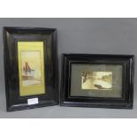 Two early 20th century watercolours, both in glazed ebonised frames, largest overall 19 x 29 (2)
