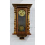 Walnut cased Vienna style wall clock, internal plaque inscribed Radium Gong, 70 x 42cm