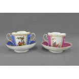 Helena Wolfsohn porcelain cabinet cup and saucer together with a Dresden cup and saucer, (4)