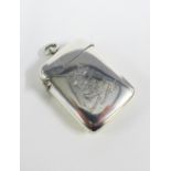 Rare Edwardian 'Yorkshire Automobile Club' silver vesta case, engraved with a car and club crest,