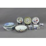 Collection of 18th and 19th century Chinese porcelains to include a famille verte dish, Imari