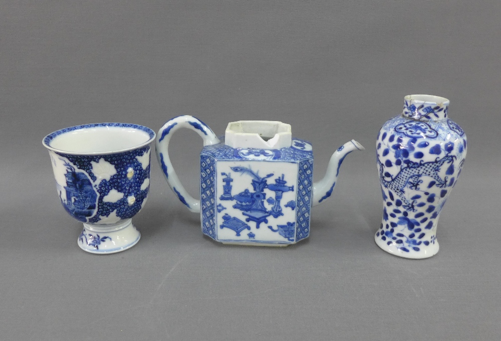 Collection of Chinese 19th century and later porcelains to include a teapot, vases, sparrow beak - Image 2 of 4