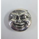 Novelty silver vesta, double faced of circular form, David A Bowles, London 1989, 5cm