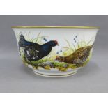 The Gamebird Bowl, with gilt edged rim, by Franklin Mint, 25cm