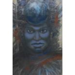 Frederick William George (1889 - 1971), African tribesman, pastel, framed under glass, 37 x 55cm