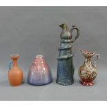 Collection of late 19th and early 20th century art pottery to include a Dutch jug with a serpent