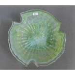 Art glass bowl of scalloped shell form, 42cm wide