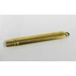 George V 9ct gold pencil by Sampson & Mordan, 11cm long including suspension loop