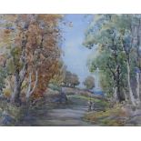 Jackson Simpson, (1893 - 1963) 'On The Countesswells Road', watercolour, signed and entitled and