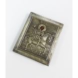 Late 19th / early 20th century Russian silver icon, with 84 Zolotnik mark, 7 x 9cm