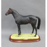 Border Fine Arts figure - Thoroughbred Stallion, Ltd Ed No 96/1500 by Ann Wall, with plinth base and