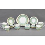Aynsley Gretna patterned fine bone china teaset comprising six cups, six saucers, five side
