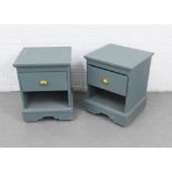 Pair of grey painted bedside cabinets, 56 x 44 x 42cm (2)
