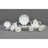 Silesia china teaset, comprising teapot, six cups, four saucers, six side plates, two cream jugs and
